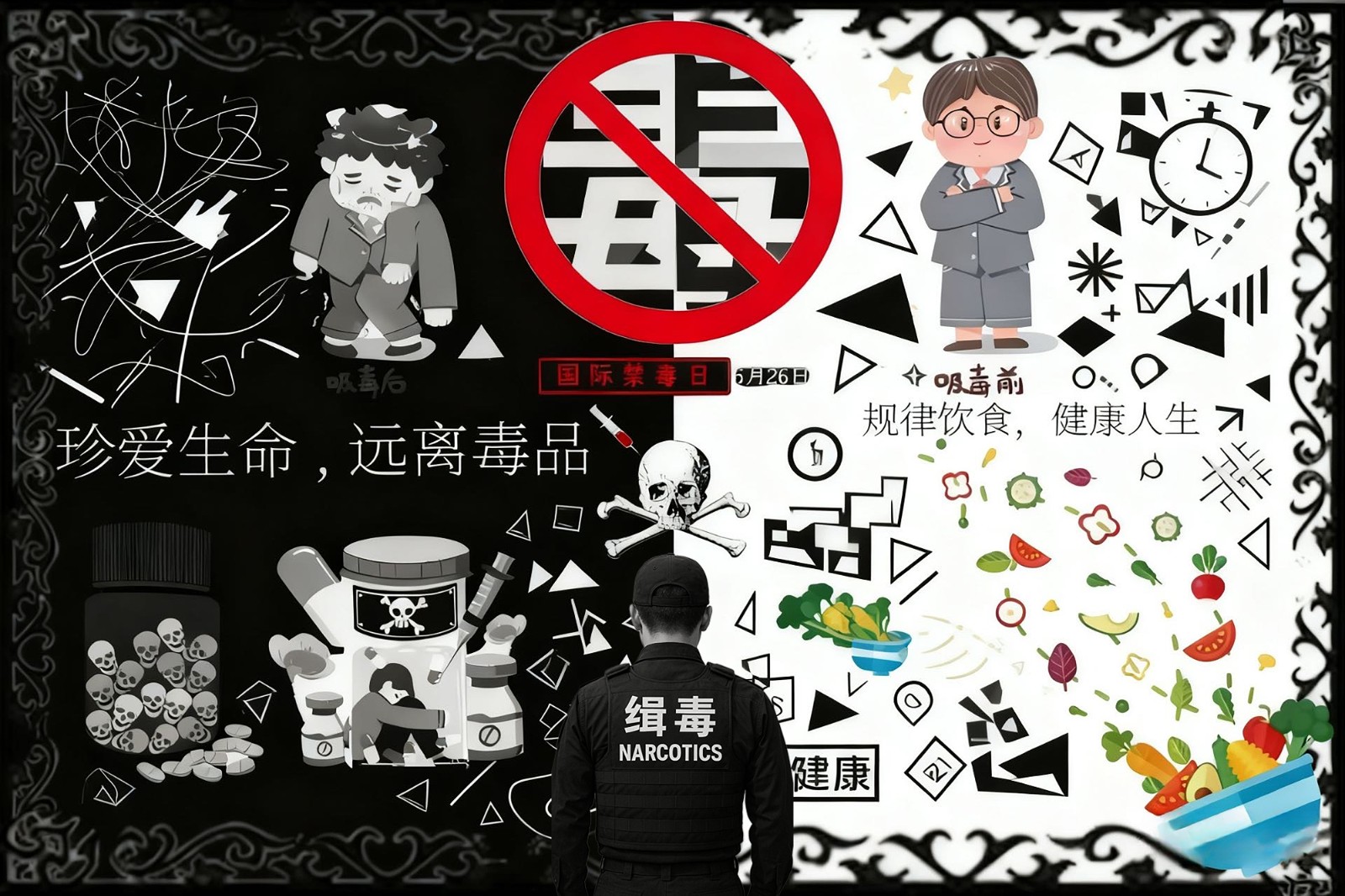 禁毒文化艺术节 杨家诚《禁毒:守护生命与健康》 海报 .jpg